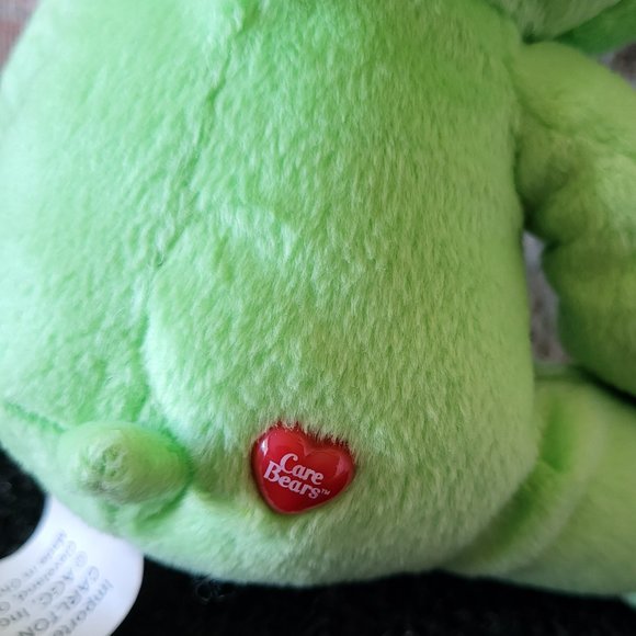 CARE BEARS Good Luck Bear + Baseball Cap 8” Plush Shamrock Four Leaf Clover 2004 - Picture 6 of 8